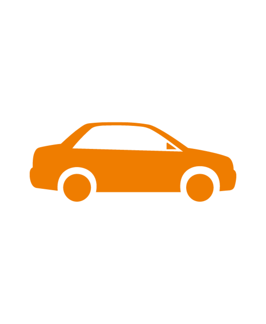 Orange car symbol on a white background 