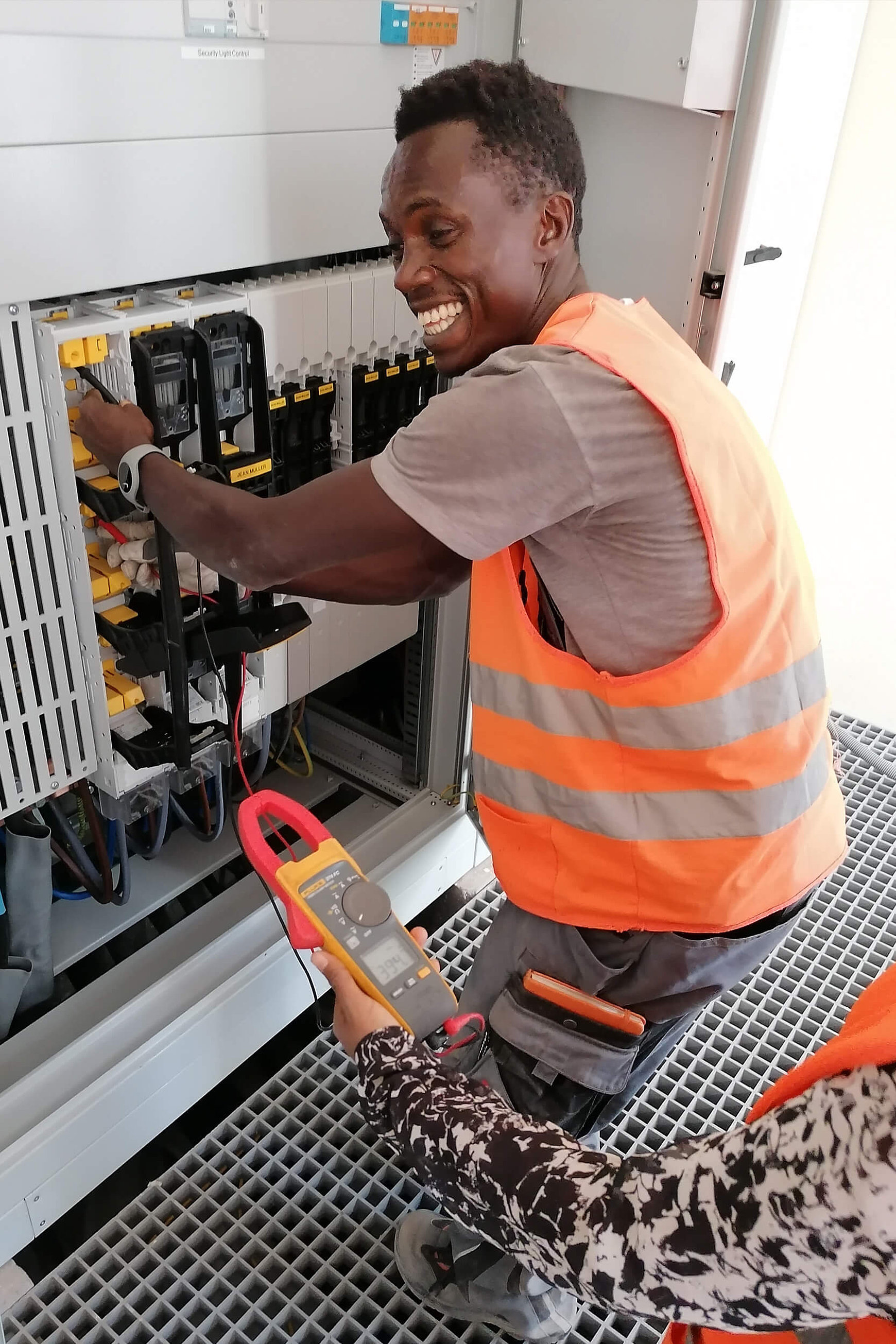measure the voltages in the hospital's main distribution board